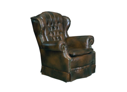 Chesterfield armchair wing chair recliner couch relax leather sofa seat new