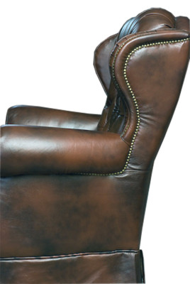 Chesterfield armchair wing chair recliner couch relax leather sofa seat new