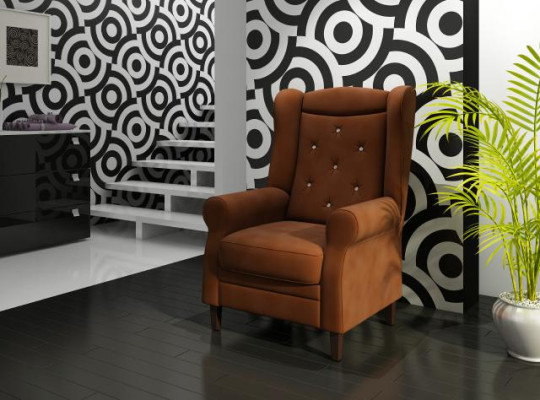 Chesterfield Wing Chair Armchair Color Choice Design Velvet - Crystal Couch Sofa New