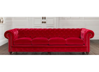 Chesterfield Big Sofa Couch Fabric Velvet Upholstery Sofas 4 Seater XXL Couches New