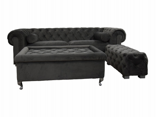 Chesterfield Sofa 3 SEATER Upholstered Designer Couches Sofa Set SL Sofa 19