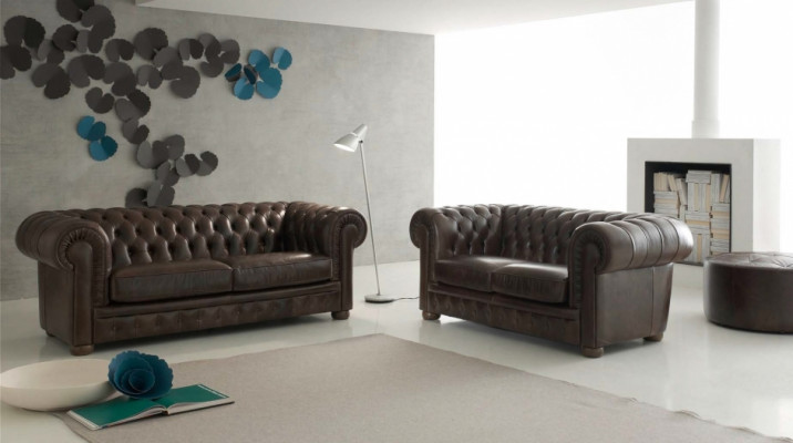 Chesterfield Sofa Couch Upholstery 3-Seat Suite Leather Textile Sofas New