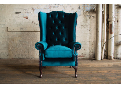 Wingback chair, armchair, TV design, upholstered sofa, couch, Chesterfield, textile, new 347