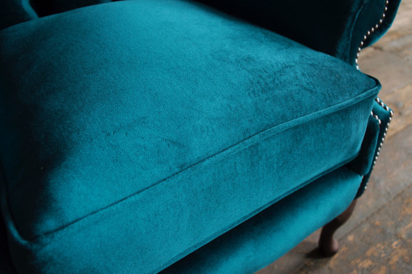 Wingback chair, armchair, TV design, upholstered sofa, couch, Chesterfield, textile, new 347