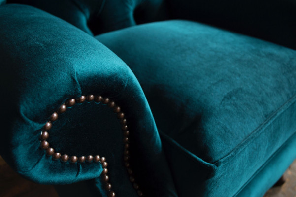 Wingback chair, armchair, TV design, upholstered sofa, couch, Chesterfield, textile, new 347