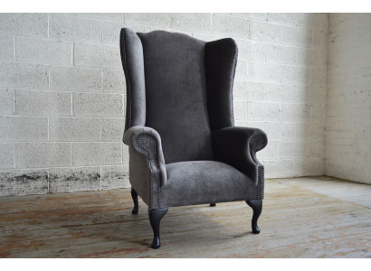 Wingback armchair armchair TV design upholstery sofa couch Chesterfield textile new 350
