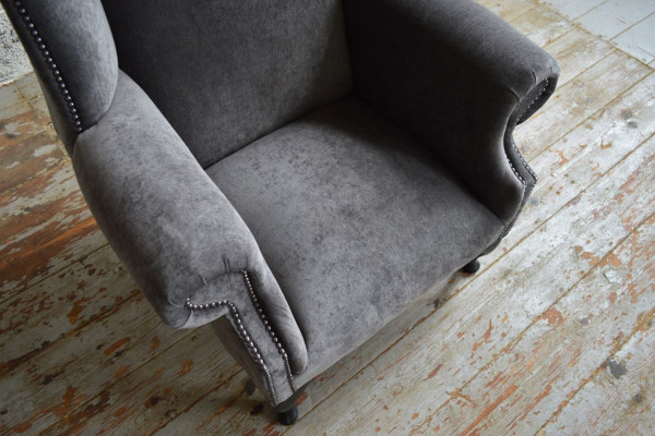 Wingback armchair armchair TV design upholstery sofa couch Chesterfield textile new 350