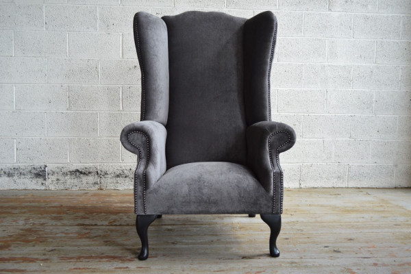 Wingback armchair armchair TV design upholstery sofa couch Chesterfield textile new 350