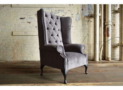 Wingback Armchair Armchair TV Design Upholster Sofa Couch Chesterfield Textile New 351