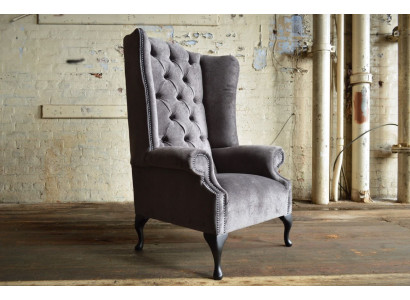 Wingback Armchair Armchair TV Design Upholster Sofa Couch Chesterfield Textile New 351