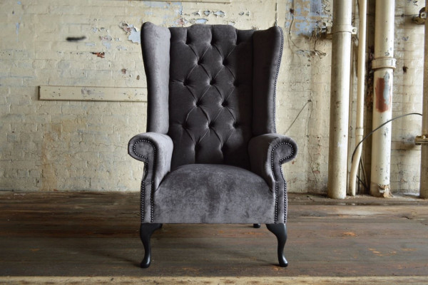 Wingback Armchair Armchair TV Design Upholster Sofa Couch Chesterfield Textile New 351
