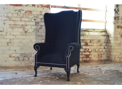 Wing chair armchair TV design upholstered sofa couch Chesterfield textile new 352