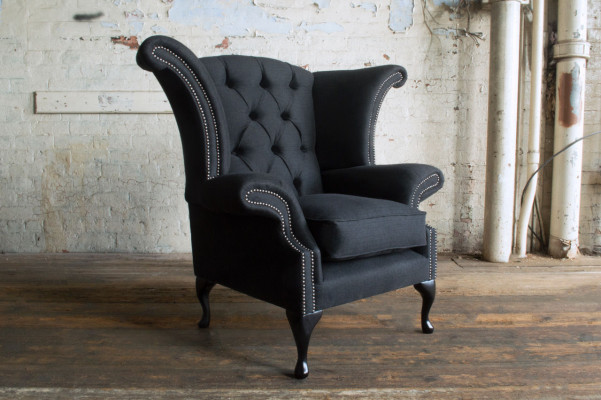 Wingback armchair armchair TV design upholstered sofa couch Chesterfield fabric new 353