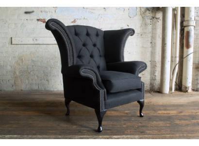 Wingback armchair armchair TV design upholstered sofa couch Chesterfield fabric new 353