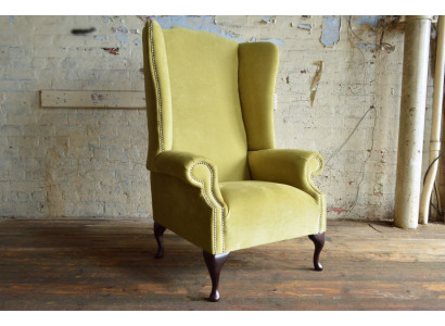 Wingback armchair armchair TV design upholstery sofa couch Chesterfield textile new 354