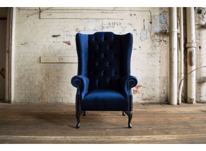 Wingback armchair armchair television design upholstery sofa couch Chesterfield textile new 355