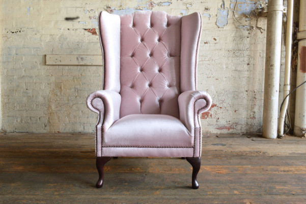 Wingback armchair armchair TV design upholstery sofa couch Chesterfield fabric new 356