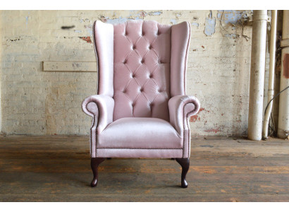 Wingback armchair armchair TV design upholstery sofa couch Chesterfield fabric new 356