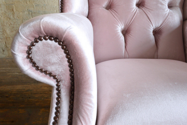 Wingback armchair armchair TV design upholstery sofa couch Chesterfield fabric new 356