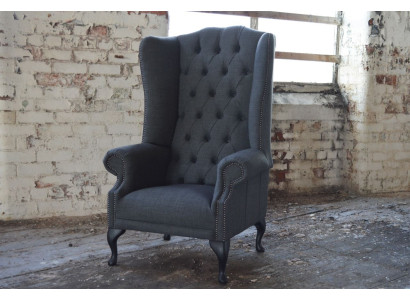 Wingback armchair, armchair, television design, upholstered sofa, couch, Chesterfield, textile, new 359