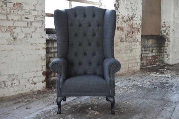 Wingback armchair, armchair, television design, upholstered sofa, couch, Chesterfield, textile, new 359