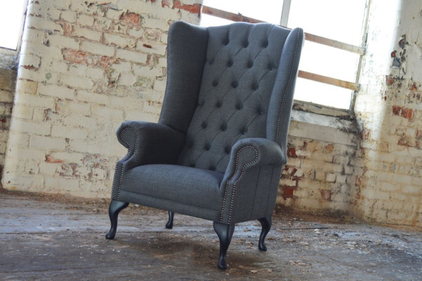Wingback armchair, armchair, television design, upholstered sofa, couch, Chesterfield, textile, new 359