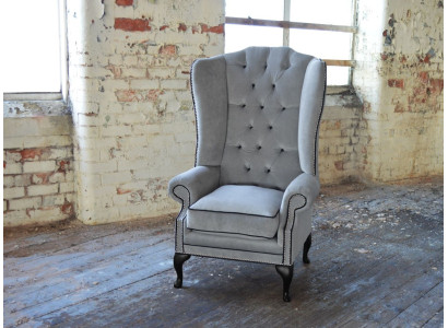 Wingback armchair recliner TV design upholstered sofa couch Chesterfield textile new 360