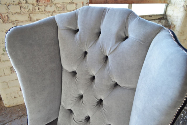 Wingback armchair recliner TV design upholstered sofa couch Chesterfield textile new 360
