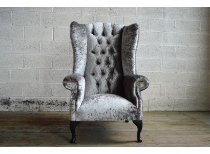 Wingback armchair chair TV design upholstery sofa couch Chesterfield textile new 361