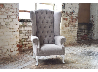 Wing chair armchair television design upholstery sofa couch Chesterfield textile new 363