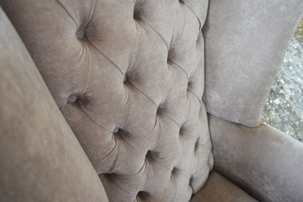 Wing chair armchair television design upholstery sofa couch Chesterfield textile new 363
