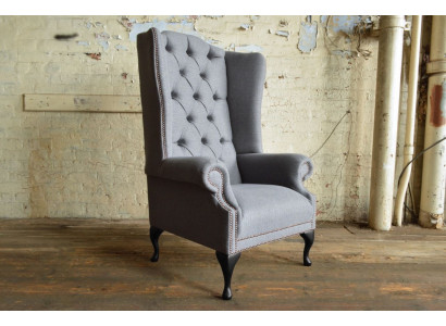 Wingback armchair armchair television design upholstery sofa couch Chesterfield fabric new 364