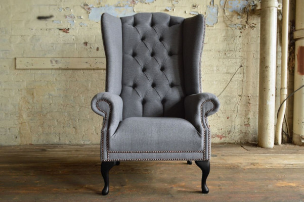 Wingback armchair armchair television design upholstery sofa couch Chesterfield fabric new 364