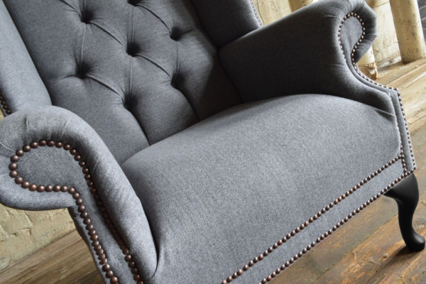Wingback armchair armchair television design upholstery sofa couch Chesterfield fabric new 364