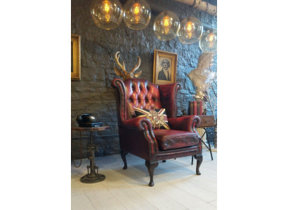 Wingback armchair chair TV design upholstery sofa couch Chesterfield textile new 342