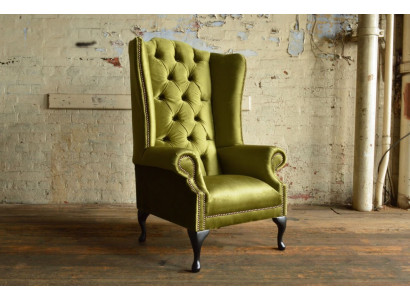 Wingback armchair armchair TV design upholstered sofa couch Chesterfield textile new 343