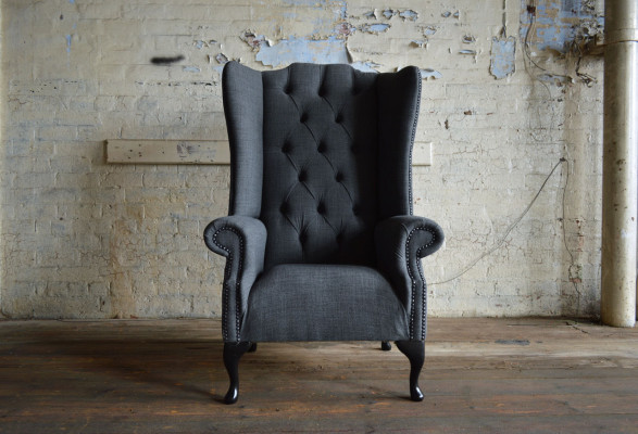 Wingback armchair, armchair, television design, upholstered sofa, chesterfield couch, textile, new 344