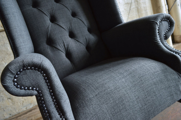 Wingback armchair, armchair, television design, upholstered sofa, chesterfield couch, textile, new 344