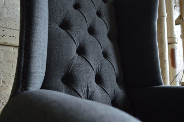 Wingback armchair, armchair, television design, upholstered sofa, chesterfield couch, textile, new 344