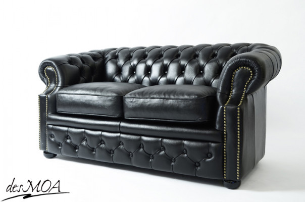 Sofa Couch Chesterfield Upholstered Sofas 2 Seater Leather Textile Lounge Club #289