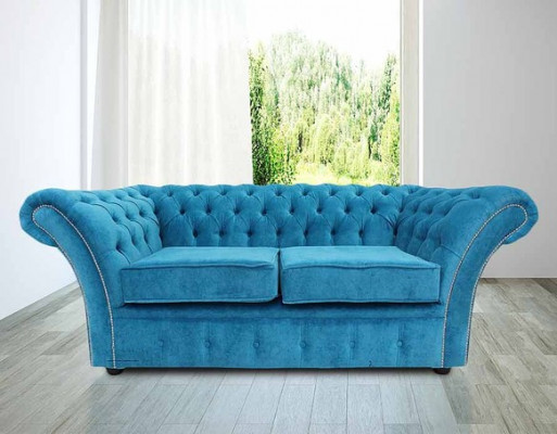Chesterfield Sofa Couch Upholstered Sofas Classic 2-Seater Leather Fabric Winchester