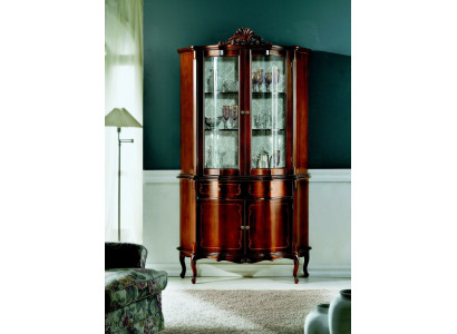 Italian luxury wood design furniture baroque style cabinet showcase brown living room new
