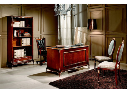 Classic office desk desks table wood chair 2-piece set baroque
