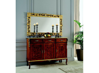 Design furniture style Baroque 2-piece set dresser mirror wood Italian style designer