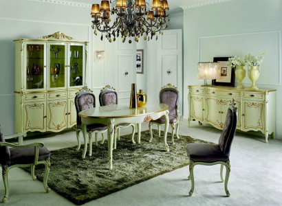 Design Italian furniture luxury dining table dining room wood furniture classic style bright