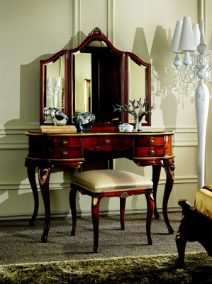 Luxury 3-piece Set Dressing Table Stool Mirror Bedroom Italian Furniture New