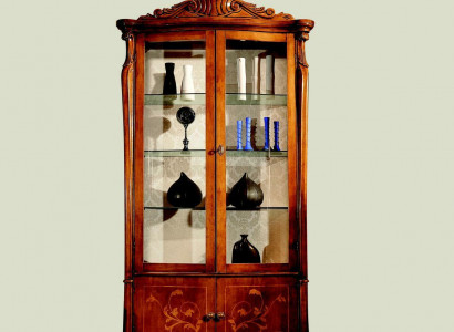 Classic furniture display cabinet antique style baroque rococo glass showcase living room wood
