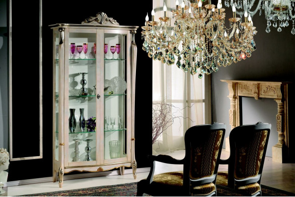 Design Furniture Wood Classic Baroque Luxury Display Cabinet Shelf Italian Furniture New