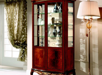 Luxurious Design Furniture Italian Furniture Large Wood Brown Display Cabinet Luxury Display Cabinet
