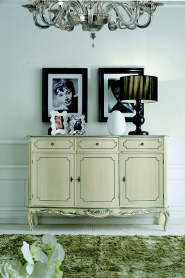 Design furniture style classic chest of drawers white sideboard wood Italian